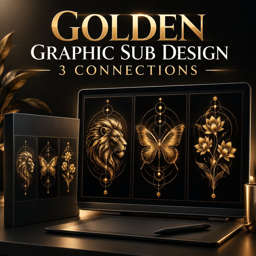 Golden Graphic Sub Design 3 Connections — Drawing & Painting preview